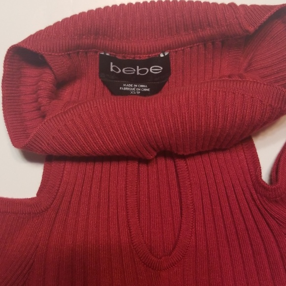 Bebe Red Bodycon Sheath Dress with Cutouts - Picture 2 of 4